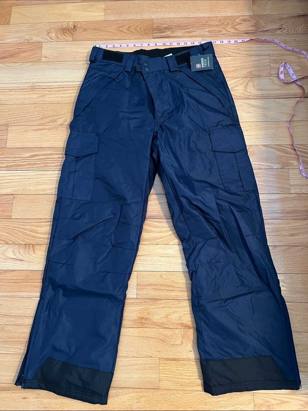 Swiss Tech Men's Navy Blue Cargo Snow Pants